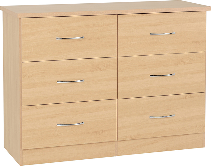 Nevada 6 Drawer Chest In Sonoma Oak Effect